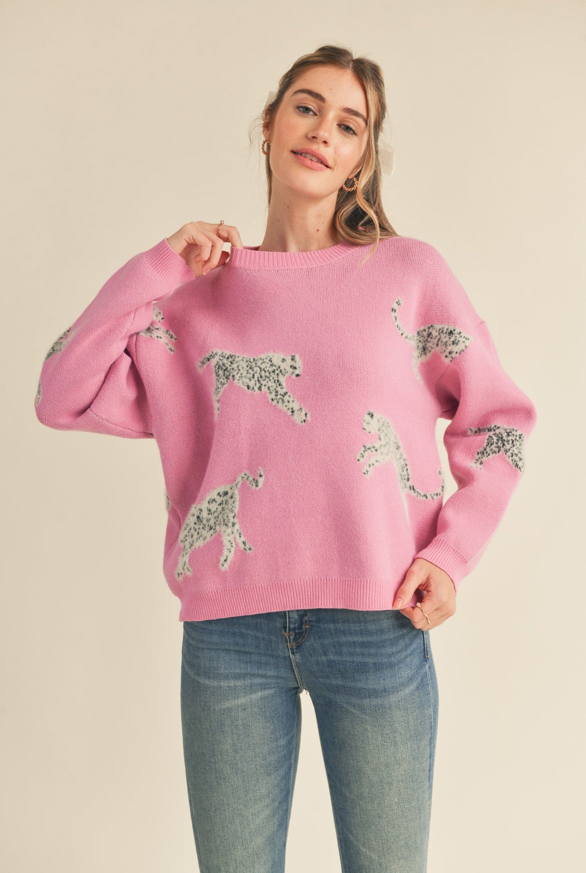 Pink Leopard Sweater