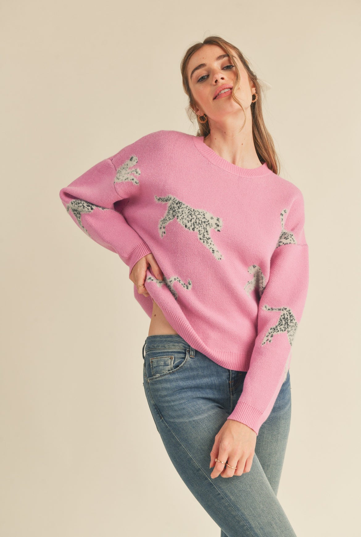 Pink Leopard Sweater