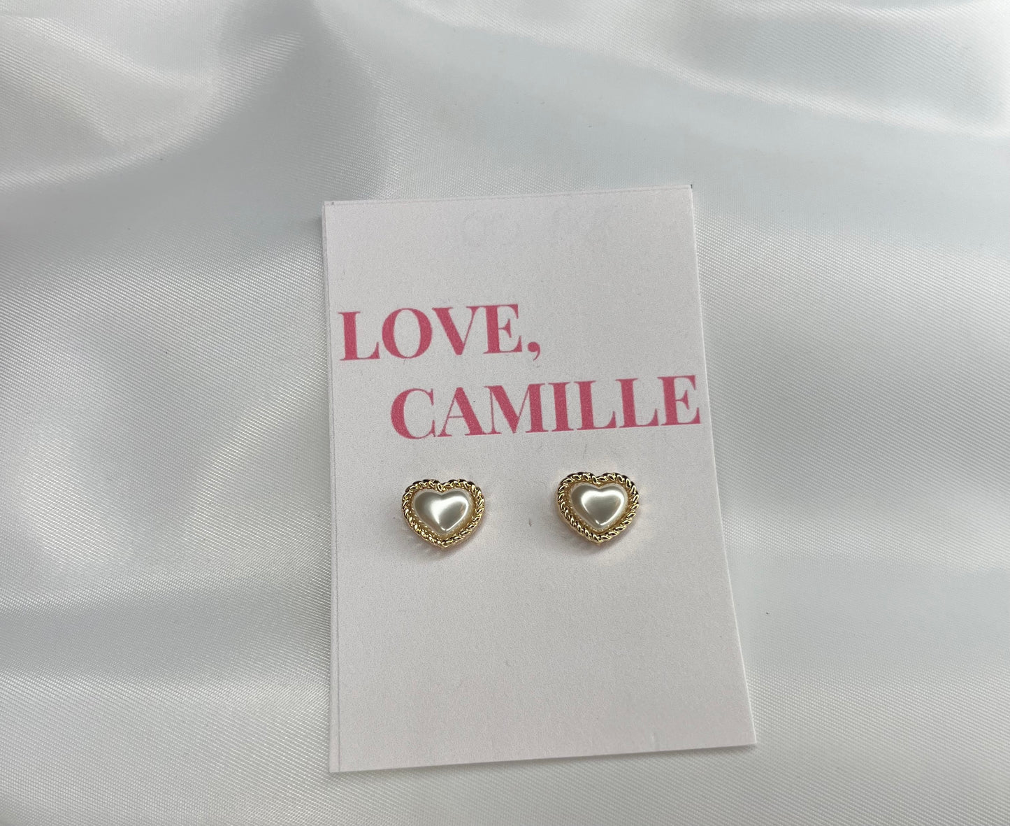 Pearl Heart Studs